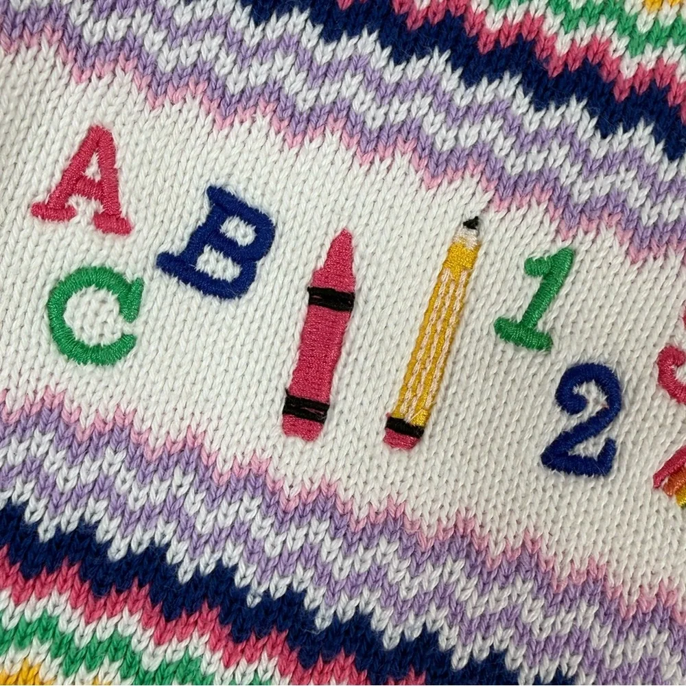 GYMBOREE Girls School Alphabet Rainbow ABC‎ Crayon Knit Sweater Dress 2T Kidcore